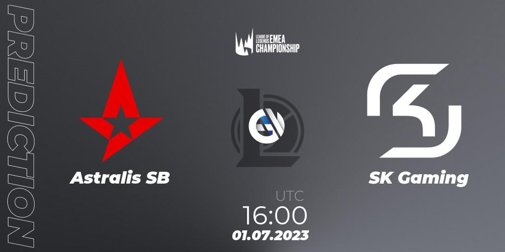 Prognose für das Spiel Astralis SB VS SK Gaming. 01.07.23. LoL - LEC Summer 2023 - Regular Season