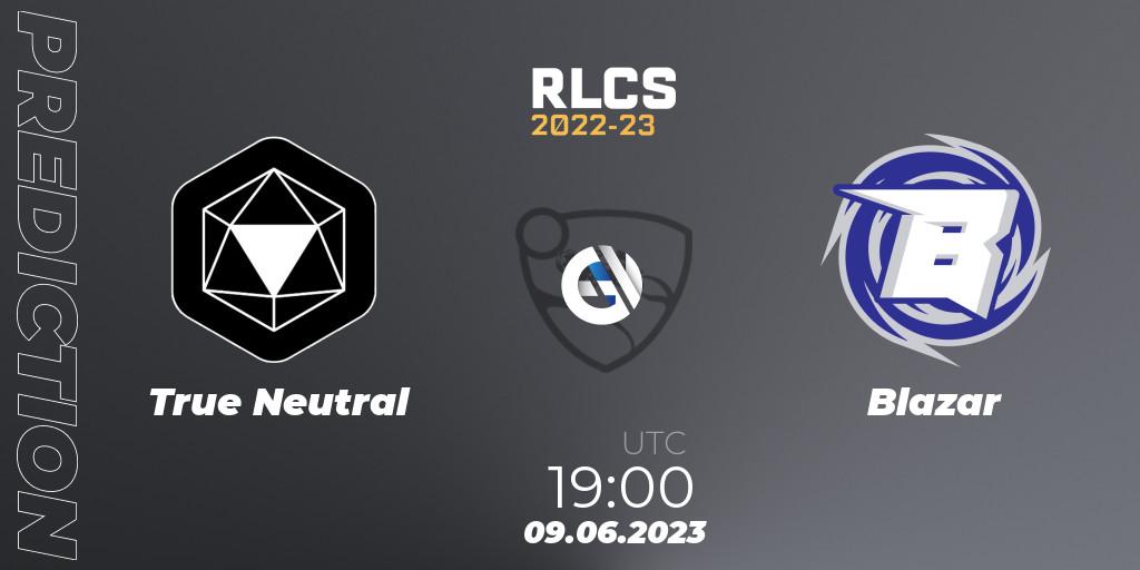 Prognose für das Spiel True Neutral VS Blazar. 09.06.2023 at 19:00. Rocket League - RLCS 2022-23 - Spring: South America Regional 3 - Spring Invitational