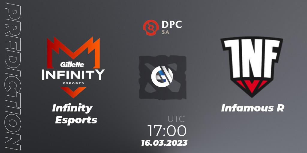 Prognose für das Spiel Infinity Esports VS Infamous R. 16.03.23. Dota 2 - DPC 2023 Tour 2: SA Division I (Upper)