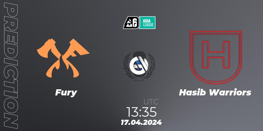 Prognose für das Spiel Fury VS Hasib Warriors. 17.04.24. Rainbow Six - Asia League 2024 - Stage 1