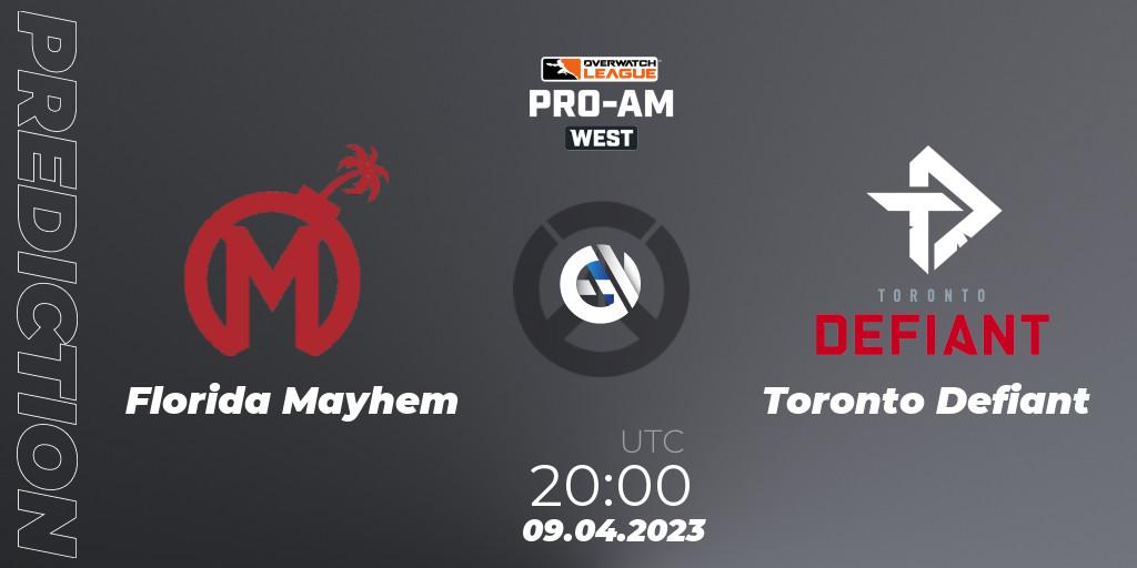 Prognose für das Spiel Florida Mayhem VS Toronto Defiant. 09.04.23. Overwatch - Overwatch League 2023 - Pro-Am