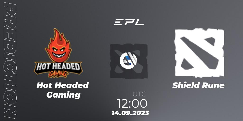 Prognose für das Spiel Hot Headed Gaming VS Shield Rune. 14.09.23. Dota 2 - European Pro League Season 12