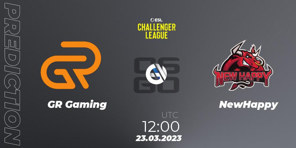 Prognose für das Spiel GR Gaming VS NewHappy. 23.03.23. CS2 (CS:GO) - ESL Challenger League Season 44: Asia-Pacific