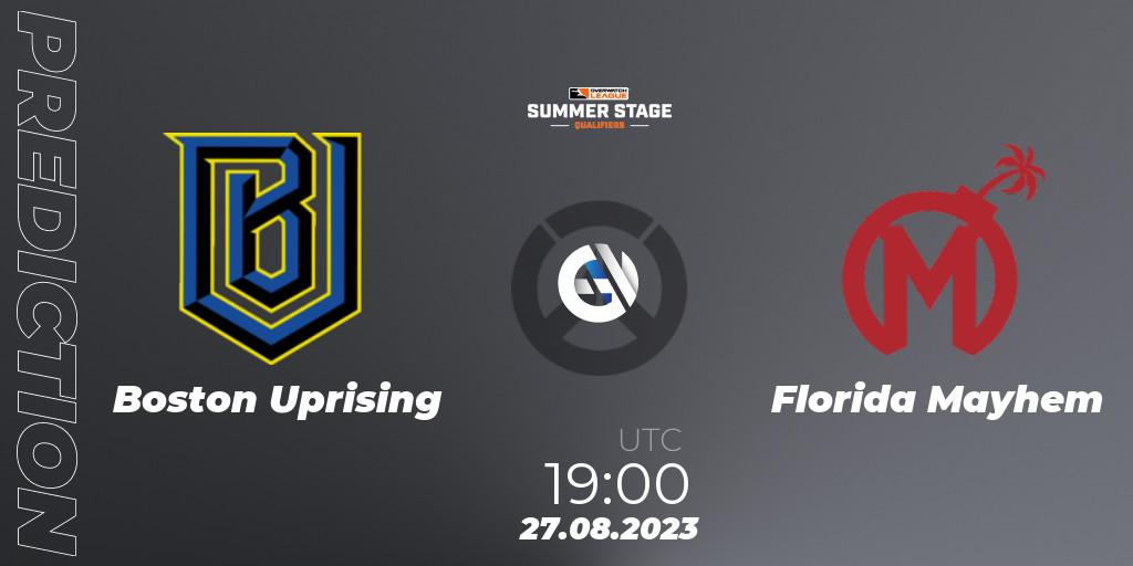 Prognose für das Spiel Boston Uprising VS Florida Mayhem. 27.08.23. Overwatch - Overwatch League 2023 - Summer Stage Qualifiers