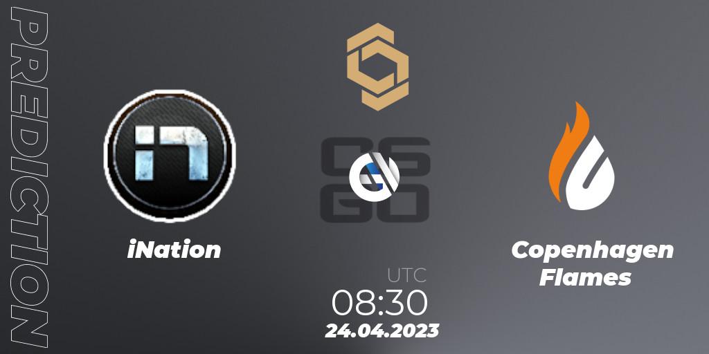 Prognose für das Spiel iNation VS Copenhagen Flames. 24.04.23. CS2 (CS:GO) - CCT South Europe Series #4