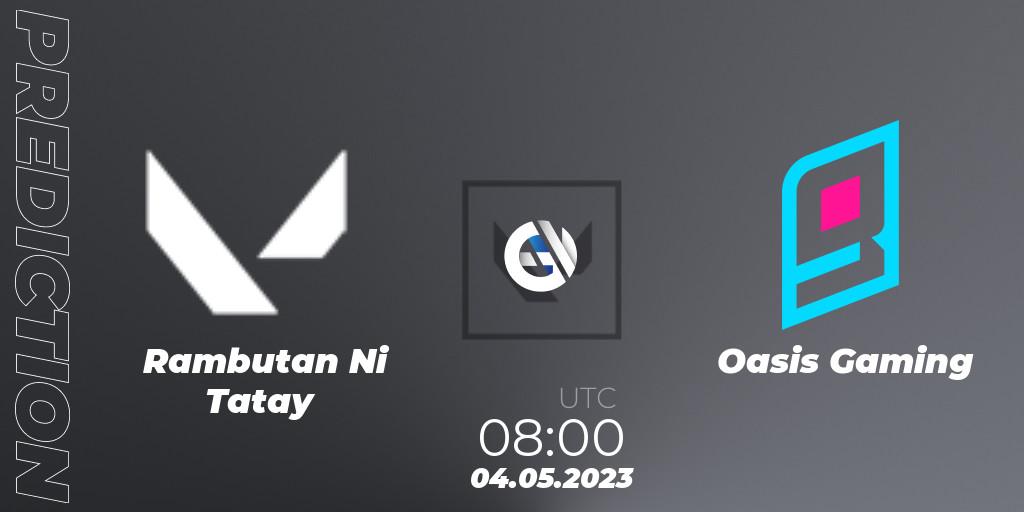 Prognose für das Spiel Rambutan Ni Tatay VS Oasis Gaming. 04.05.23. VALORANT - VALORANT Challengers 2023: Philippines Split 2 - Group stage