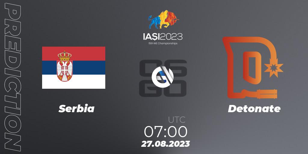 Prognose für das Spiel Serbia VS Detonate. 27.08.2023 at 12:30. Counter-Strike (CS2) - IESF World Esports Championship 2023