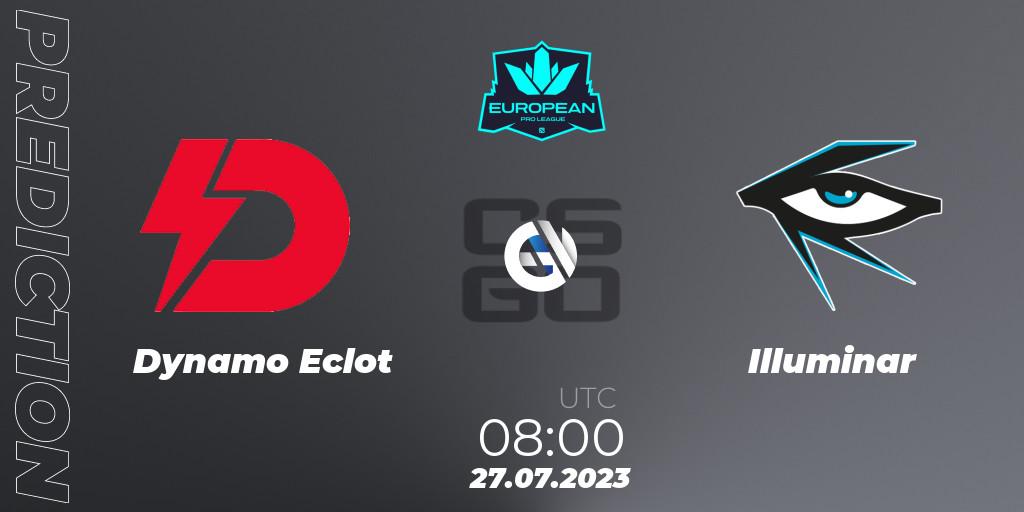 Prognose für das Spiel Dynamo Eclot VS Illuminar. 27.07.2023 at 08:00. Counter-Strike (CS2) - European Pro League Season 9
