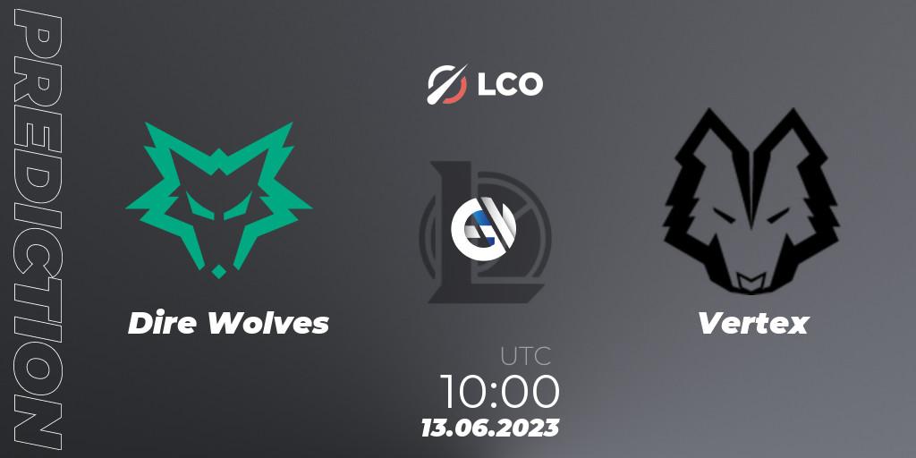 Prognose für das Spiel Dire Wolves VS Vertex. 13.06.23. LoL - LCO Split 2 2023 Regular Season