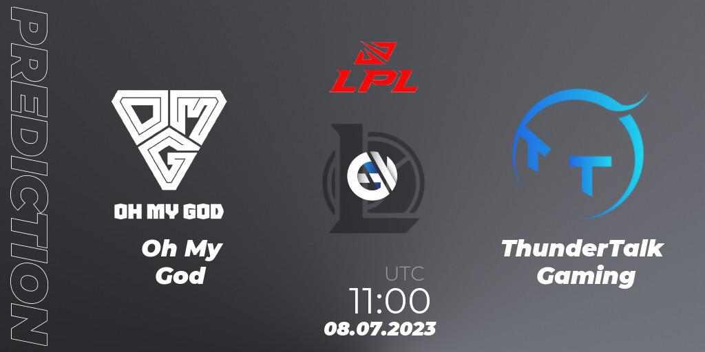 Prognose für das Spiel Oh My God VS ThunderTalk Gaming. 08.07.23. LoL - LPL Summer 2023 Regular Season