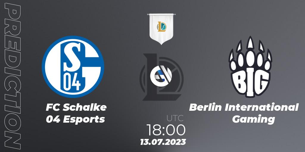 Prognose für das Spiel FC Schalke 04 Esports VS Berlin International Gaming. 13.07.23. LoL - Prime League Summer 2023 - Group Stage