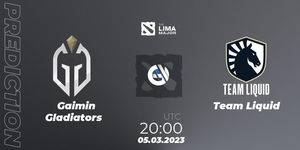 Prognose für das Spiel Gaimin Gladiators VS Team Liquid. 05.03.23. Dota 2 - The Lima Major 2023