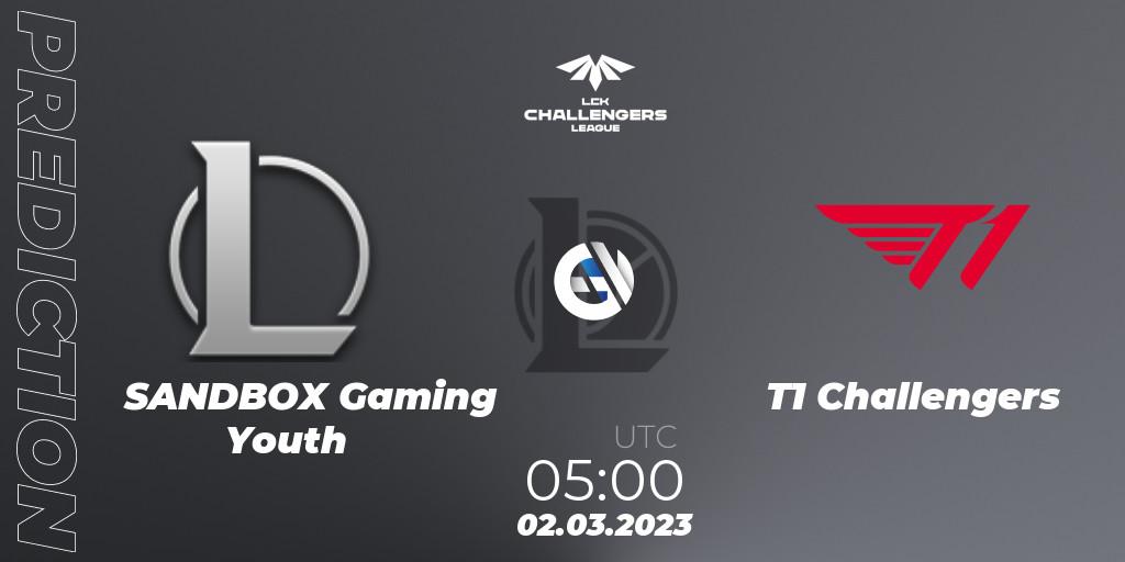 Prognose für das Spiel SANDBOX Gaming Youth VS T1 Challengers. 02.03.2023 at 05:00. LoL - LCK Challengers League 2023 Spring