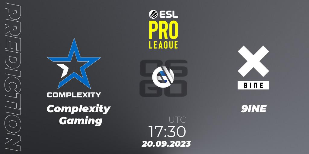 Prognose für das Spiel Complexity Gaming VS 9INE. 20.09.23. CS2 (CS:GO) - ESL Pro League Season 18