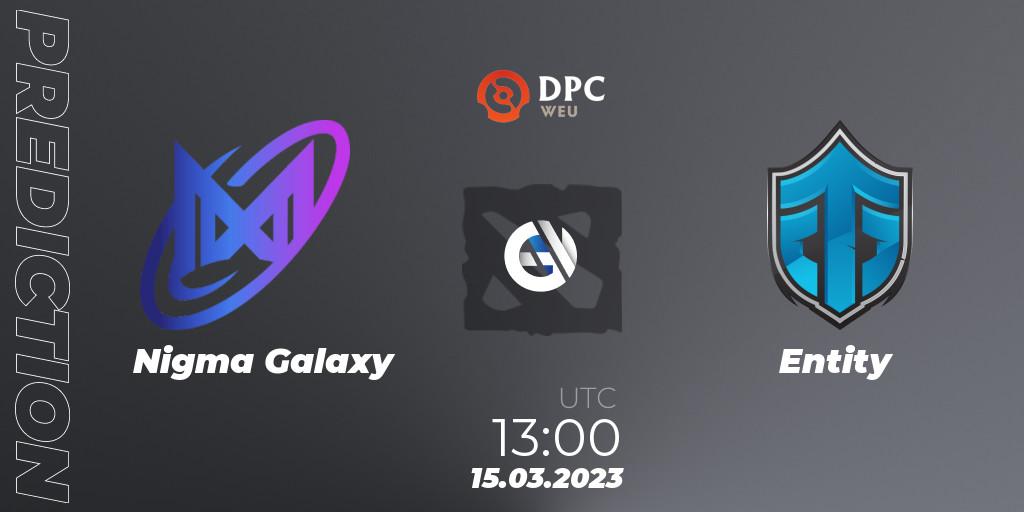 Prognose für das Spiel Nigma Galaxy VS Entity. 15.03.23. Dota 2 - DPC 2023 Tour 2: WEU Division I (Upper)