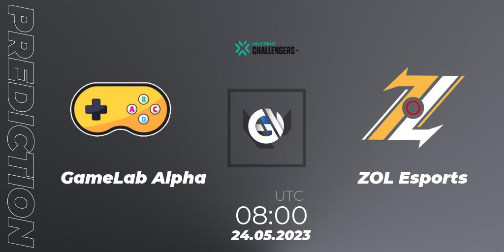 Prognose für das Spiel GameLab Alpha VS ZOL Esports. 24.05.23. VALORANT - VCL Philippines: Split 2 2023 Playoffs