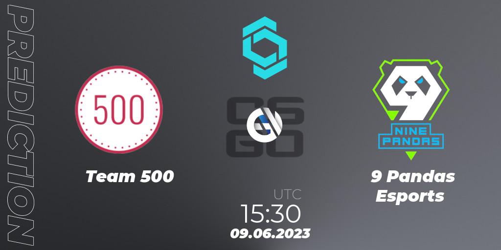Prognose für das Spiel Team 500 VS 9 Pandas Esports. 09.06.2023 at 15:50. Counter-Strike (CS2) - CCT North Europe Series 5