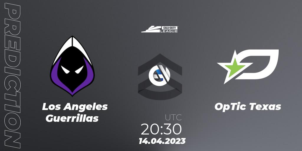 Prognose für das Spiel Los Angeles Guerrillas VS OpTic Texas. 14.04.2023 at 20:30. Call of Duty - Call of Duty League 2023: Stage 4 Major Qualifiers