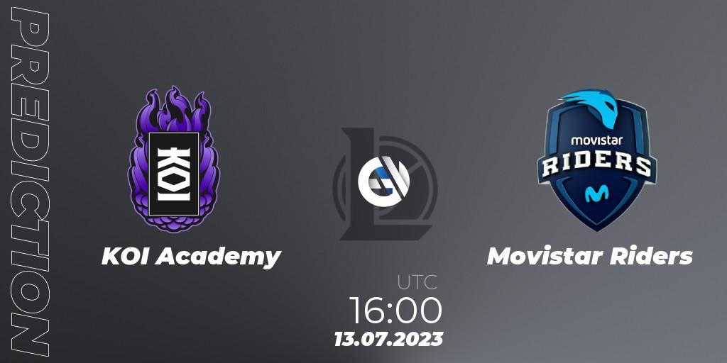 Prognose für das Spiel KOI Academy VS Movistar Riders. 13.07.2023 at 19:00. LoL - Superliga Summer 2023 - Group Stage
