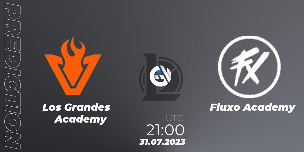 Prognose für das Spiel Los Grandes Academy VS Fluxo Academy. 31.07.2023 at 21:00. LoL - CBLOL Academy Split 2 2023 - Group Stage