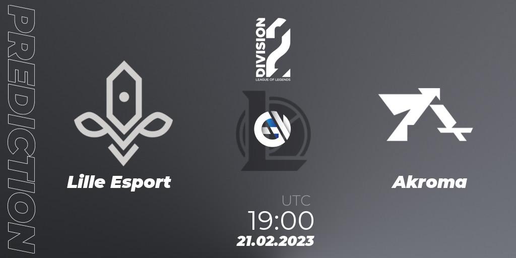 Prognose für das Spiel Lille Esport VS Akroma. 21.02.2023 at 19:00. LoL - LFL Division 2 Spring 2023 - Group Stage