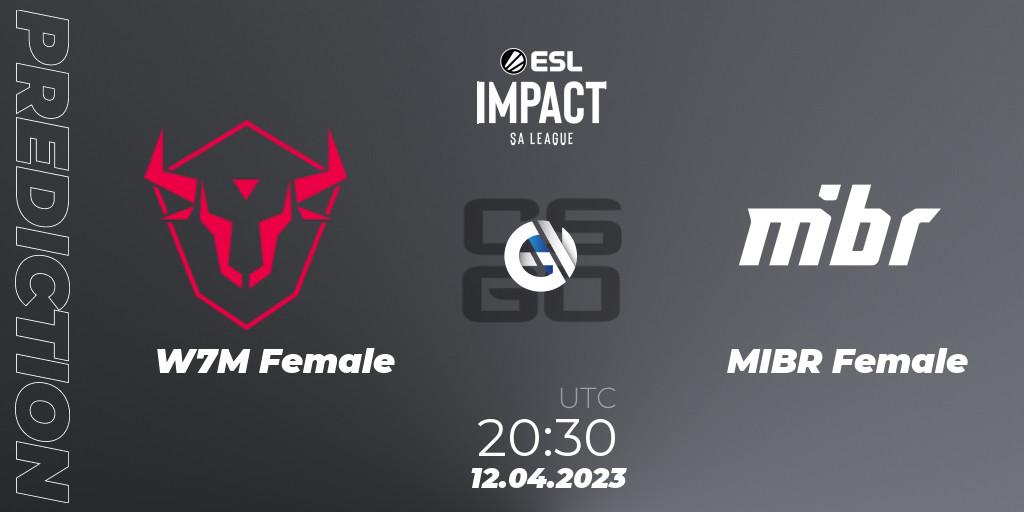 Prognose für das Spiel W7M Female VS MIBR Female. 12.04.23. CS2 (CS:GO) - ESL Impact League Season 3: South American Division