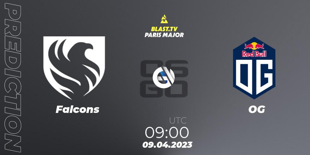 Prognose für das Spiel Falcons VS OG. 09.04.2023 at 09:00. Counter-Strike (CS2) - BLAST.tv Paris Major 2023 Europe RMR A