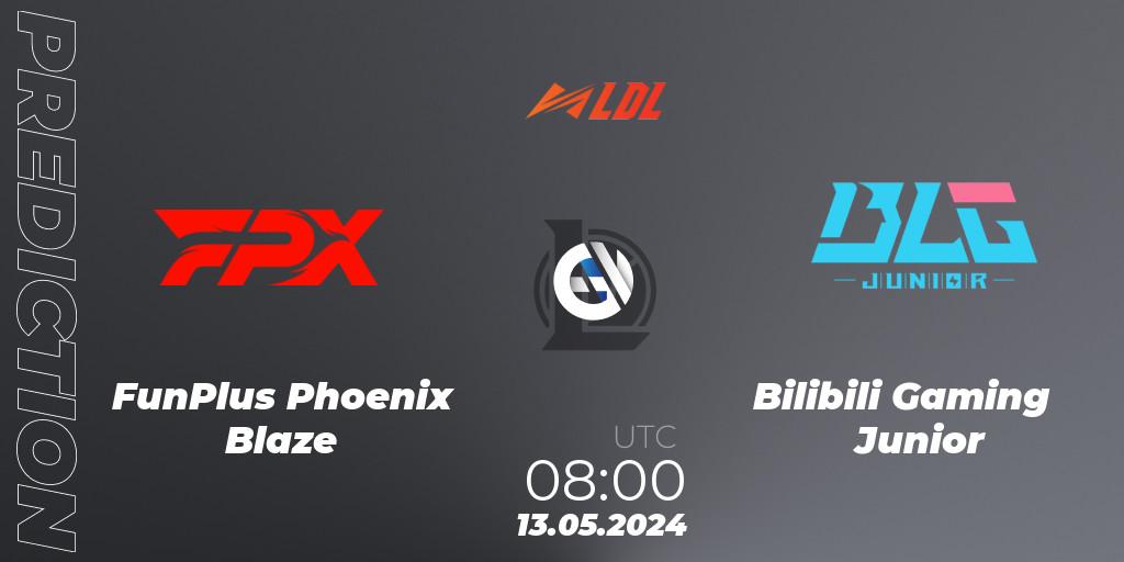 Prognose für das Spiel FunPlus Phoenix Blaze VS Bilibili Gaming Junior. 13.05.2024 at 08:00. LoL - LDL 2024 - Stage 2