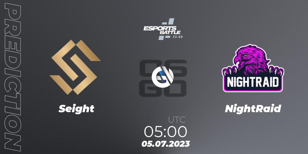 Prognose für das Spiel Seight VS NightRaid. 05.07.23. CS2 (CS:GO) - ESportsBattle Season 23