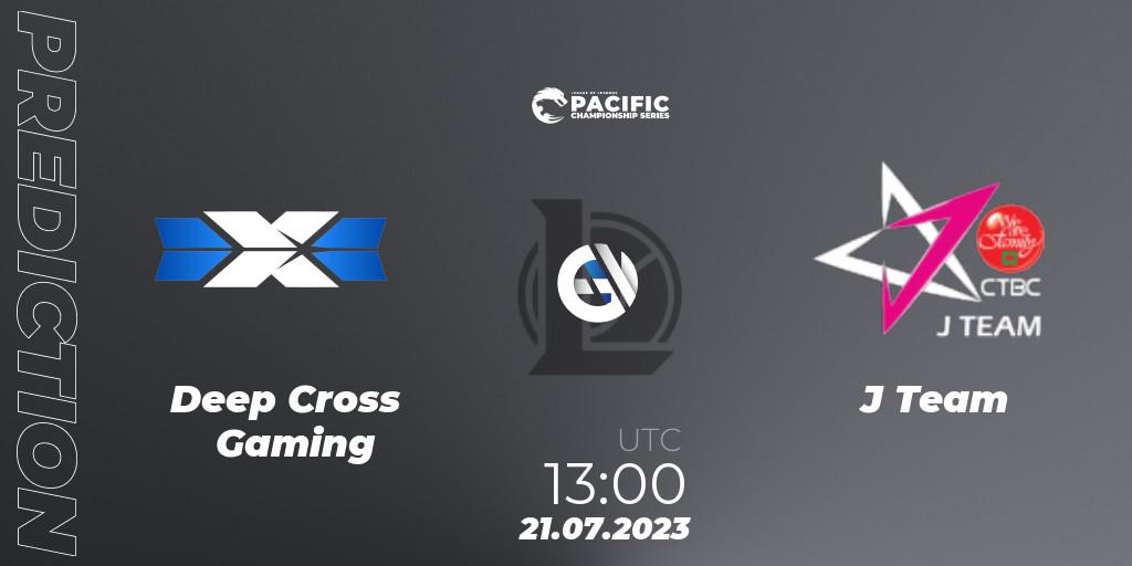 Prognose für das Spiel Deep Cross Gaming VS J Team. 21.07.2023 at 13:30. LoL - PACIFIC Championship series Group Stage