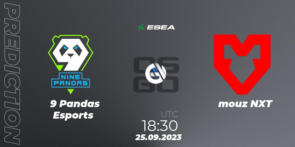 Prognose für das Spiel 9 Pandas Esports VS mouz NXT. 26.09.2023 at 13:00. Counter-Strike (CS2) - ESEA Advanced Season 46 Europe