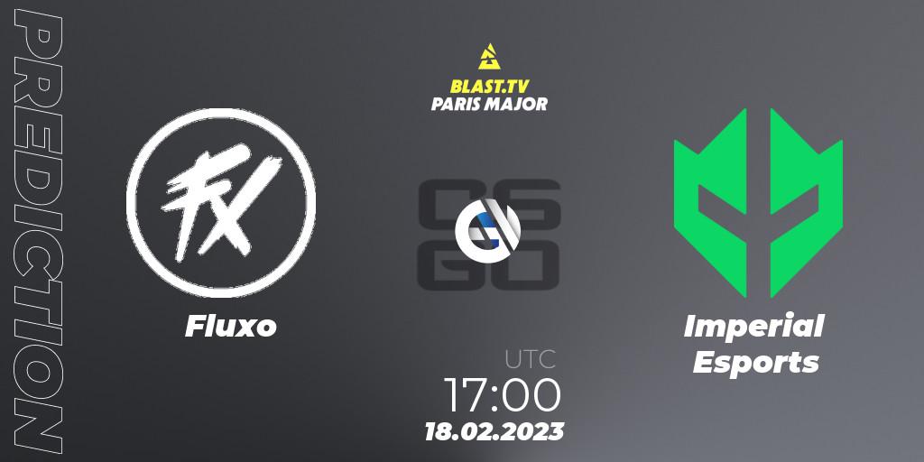 Prognose für das Spiel Fluxo VS Imperial Esports. 18.02.2023 at 17:00. Counter-Strike (CS2) - BLAST.tv Paris Major 2023 South America RMR Closed Qualifier