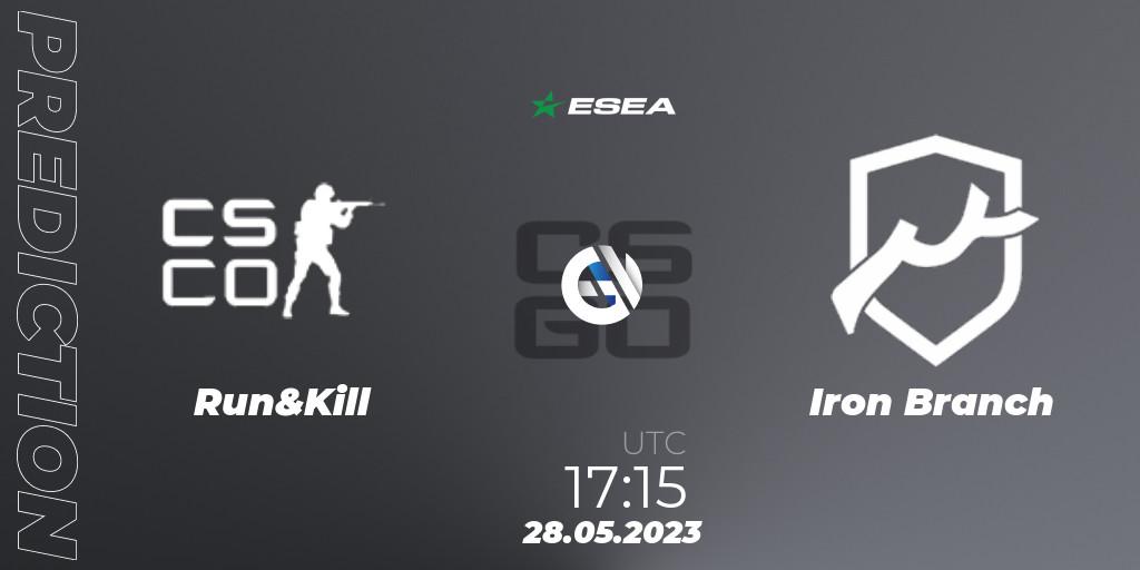 Prognose für das Spiel Run&Kill VS Iron Branch. 28.05.2023 at 17:20. Counter-Strike (CS2) - ESEA Advanced Season 45 Europe