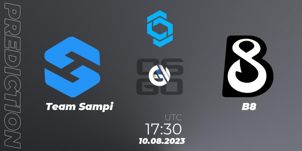 Prognose für das Spiel Team Sampi VS B8. 10.08.2023 at 17:30. Counter-Strike (CS2) - CCT East Europe Series #1