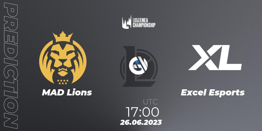 Prognose für das Spiel MAD Lions VS Excel Esports. 26.06.2023 at 17:00. LoL - LEC Summer 2023 - Regular Season
