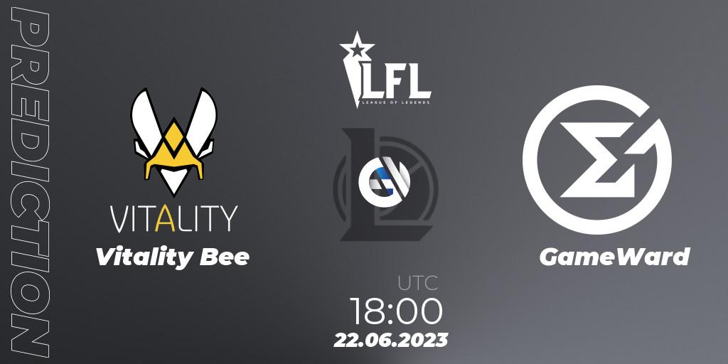 Prognose für das Spiel Vitality Bee VS GameWard. 22.06.2023 at 18:00. LoL - LFL Summer 2023 - Group Stage