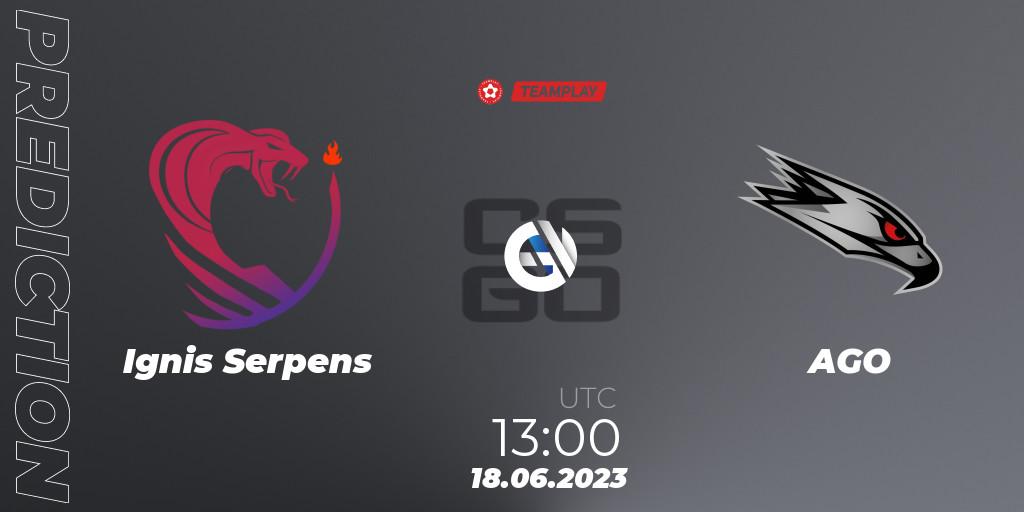 Prognose für das Spiel Ignis Serpens VS AGO. 18.06.23. CS2 (CS:GO) - LEON x TEAMPLAY Season 1