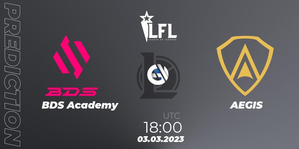 Prognose für das Spiel BDS Academy VS AEGIS. 03.03.2023 at 18:00. LoL - LFL Spring 2023 - Group Stage
