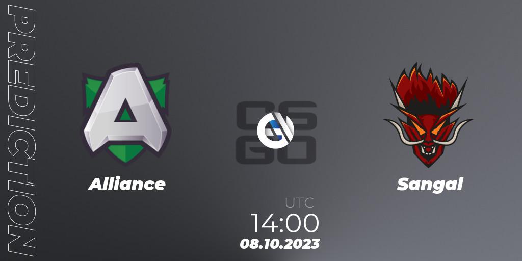 Prognose für das Spiel Alliance VS Sangal. 08.10.2023 at 14:00. Counter-Strike (CS2) - A1 Gaming League Season 7