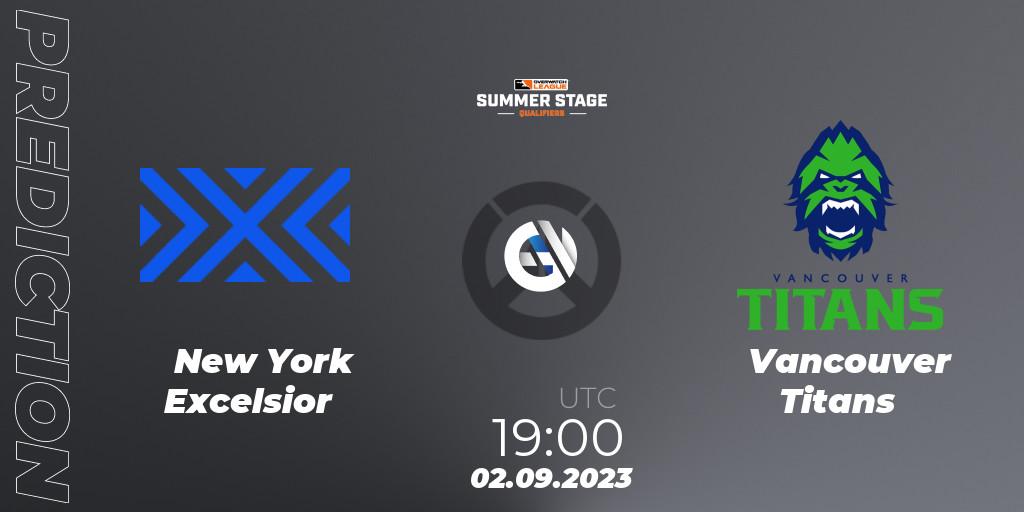 Prognose für das Spiel New York Excelsior VS Vancouver Titans. 02.09.23. Overwatch - Overwatch League 2023 - Summer Stage Qualifiers