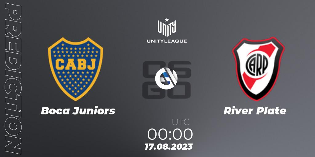 Prognose für das Spiel Boca Juniors VS River Plate. 17.08.2023 at 00:00. Counter-Strike (CS2) - LVP Unity League Argentina 2023