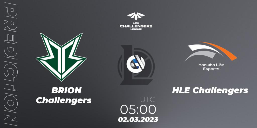 Prognose für das Spiel Brion Esports Challengers VS HLE Challengers. 02.03.2023 at 05:00. LoL - LCK Challengers League 2023 Spring
