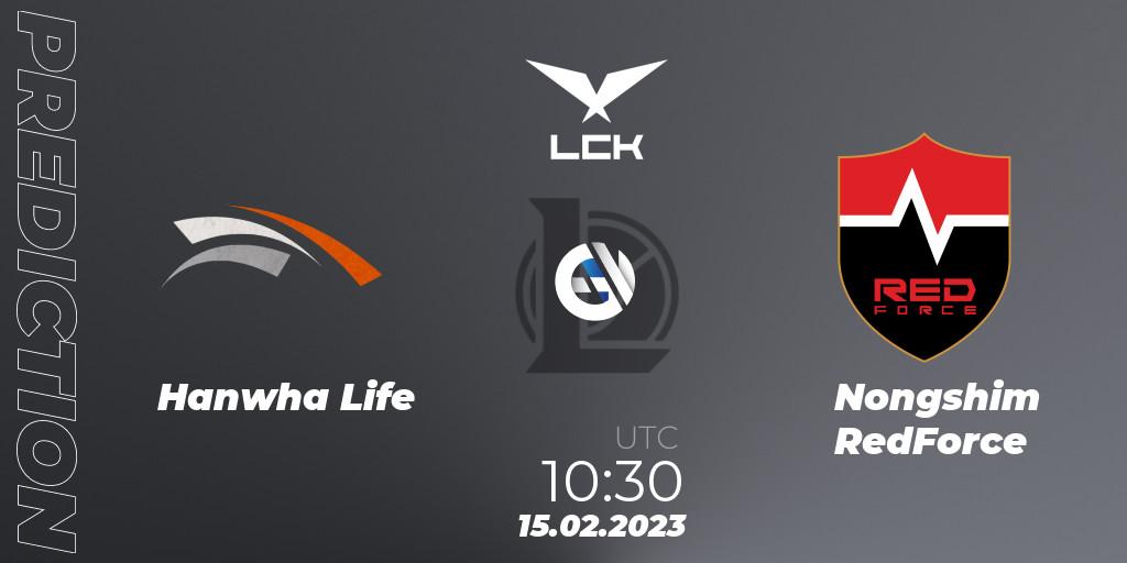Prognose für das Spiel Hanwha Life VS Nongshim RedForce. 15.02.2023 at 10:30. LoL - LCK Spring 2023 - Group Stage