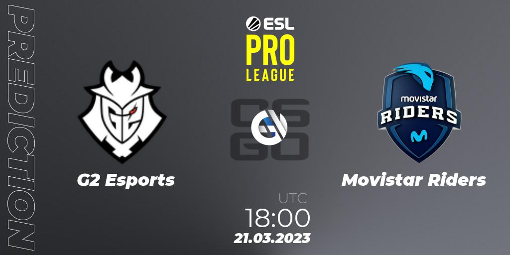 Prognose für das Spiel G2 Esports VS Movistar Riders. 21.03.23. CS2 (CS:GO) - ESL Pro League Season 17