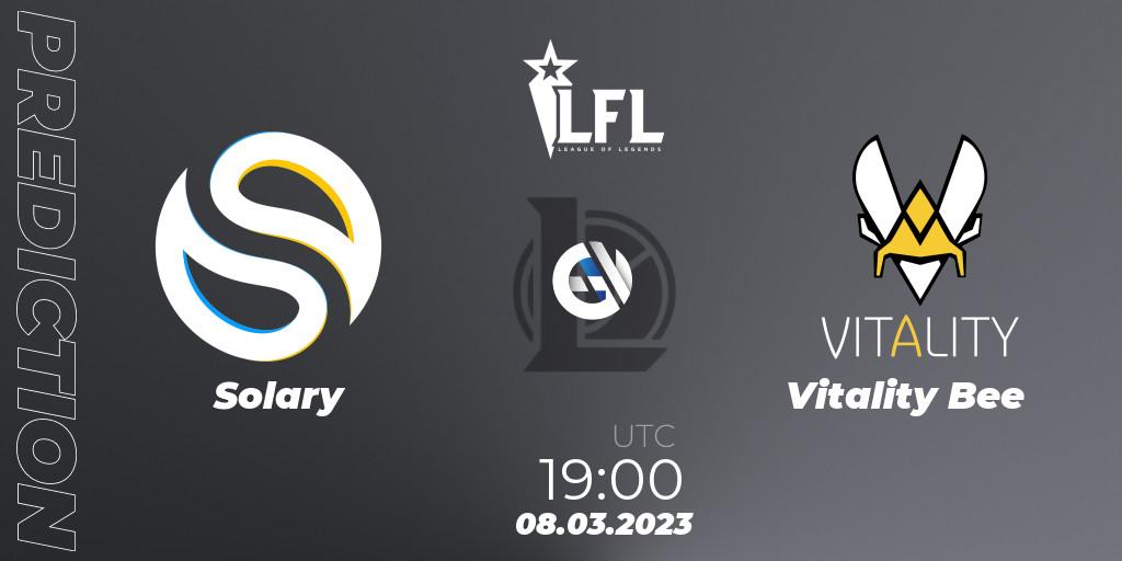 Prognose für das Spiel Solary VS Vitality Bee. 08.03.2023 at 19:00. LoL - LFL Spring 2023 - Group Stage