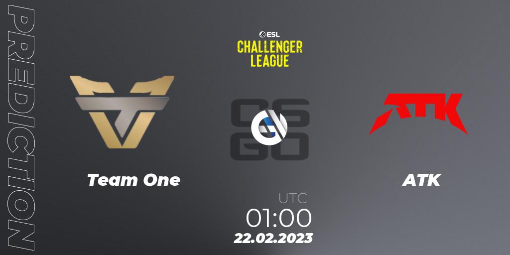 Prognose für das Spiel Team One VS ATK. 22.02.23. CS2 (CS:GO) - ESL Challenger League Season 44: North America