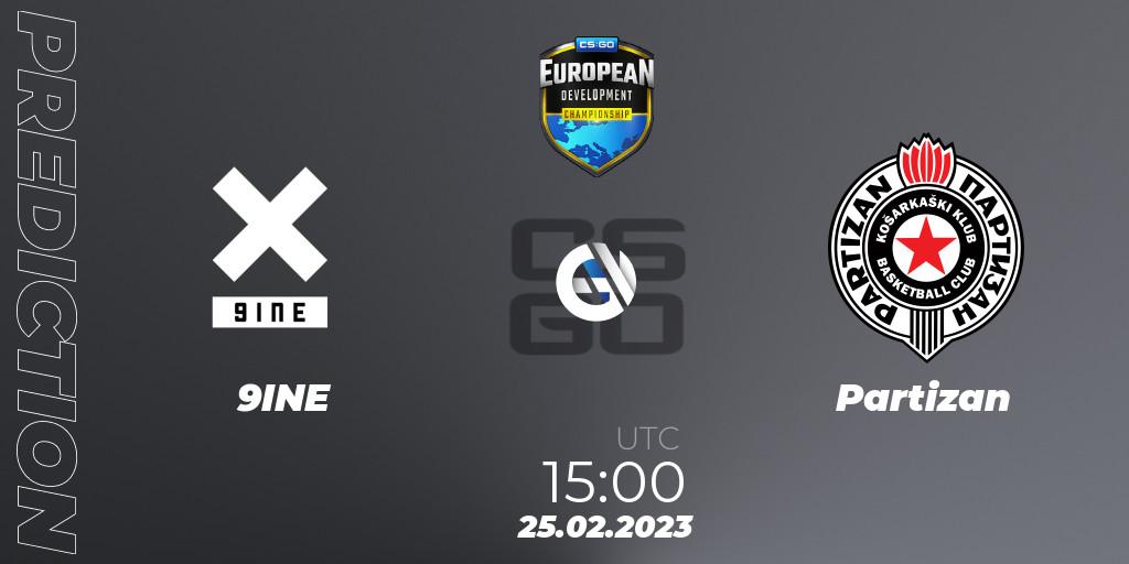 Prognose für das Spiel 9INE VS Partizan. 25.02.23. CS2 (CS:GO) - European Development Championship 7