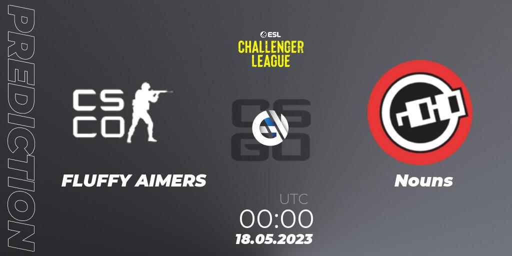 Prognose für das Spiel FLUFFY AIMERS VS Nouns. 18.05.2023 at 01:00. Counter-Strike (CS2) - ESL Challenger League Season 45: North America