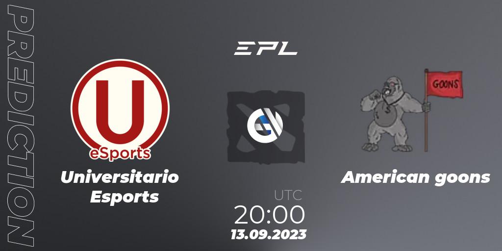 Prognose für das Spiel Universitario Esports VS American goons. 13.09.23. Dota 2 - EPL World Series: America Season 7