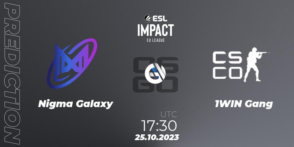 Prognose für das Spiel Nigma Galaxy VS 1WIN Gang. 25.10.23. CS2 (CS:GO) - ESL Impact League Season 4: European Division